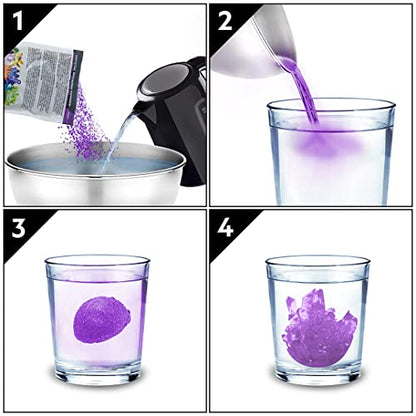 NATIONAL GEOGRAPHIC Purple Crystal Growing Lab - DIY Crystal Creation - Includes Real Amethyst Crystal Specimen - color: Purple