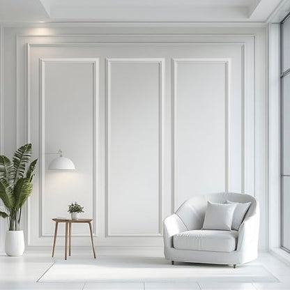 3 Set Peel and Stick Wall Molding Kit,Pre Cut Wainscoting Panels,24x72in - color: 24x72in
