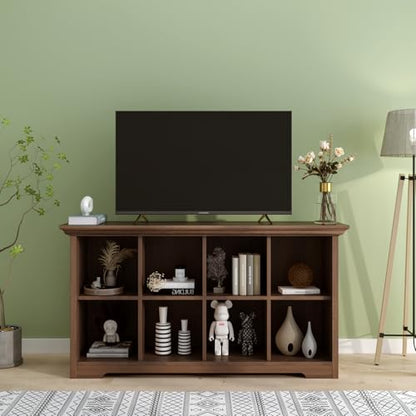 OSCHF 8-Cube Open Bookcase with Base, 2-Tier Low Cabinet, Walnut - color: Walnut, size: 8-Cube