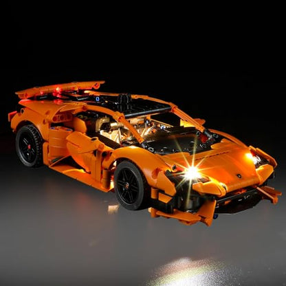 LED Light Kit for Lego 42196 Lamborghini Huracán Tecnica Orange Set,Compatible with Lego 42196 Building Blocks Model(Not Include Blocks Set) - style: 42196
