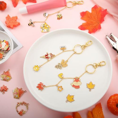 VioraWhite 213 Pcs Fall Theme Lip Gloss Keychain Making Kit - style: Fall Theme