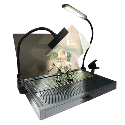 Portable Workbench for Cutting and Assembly Workbench with Drawer, Model Kit Tool for Building, Model Kit Tools with LED Lights, for High-Precision WorkMagnifiers.