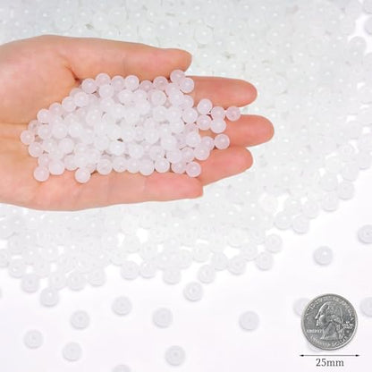 500Pcs White Glass Beads for Necklaces - color: White