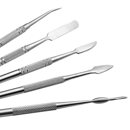 TOVOT 10PCS Stainless Steel Clay Sculpting Tools Metal Sculpting Tools Double-Side Clay Modeling Tools Wax Carving Tools (Silver) - color: Silver