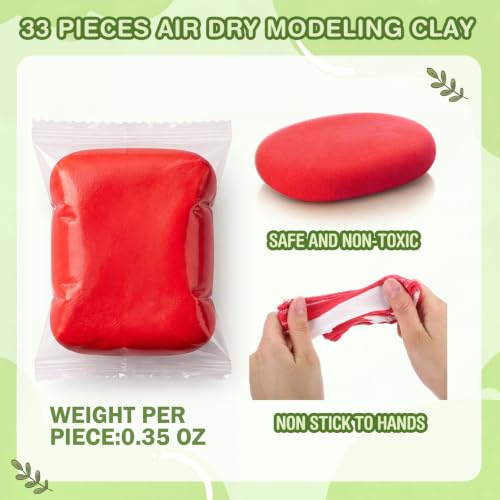 Air Dry Clay Bulk, Modeling Clay for Kids, 100 Pcs, Red,Green，White - color: Red,Green，white