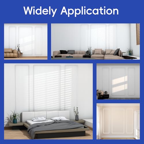 COUKIU 3 Sets Pre-Cut Wall Molding kit,Ready to Assemble Accent Molding Wainscoting Panels for Interior Walls Home Decor（3 Frames，Style1) - size: 3 Frames, Style 1