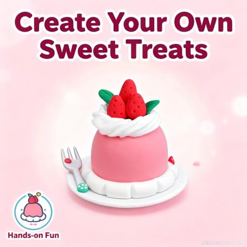 Air Dry Clay Kit for Kids, 12 Mini Dessert Crafts, Non-Toxic DIY Gift
