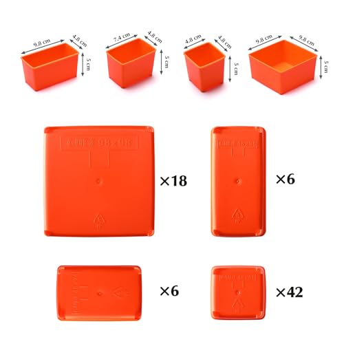 EMENTOL 3PCS Multi-Purpose Portable Organizer Box Set with 72-Removable Compartments, 3 Pieces Professional Boxes with Dimension 16.2"L*13"W*2.3"H (Pack of 2) - size: 3 PCS (Pack of 2)