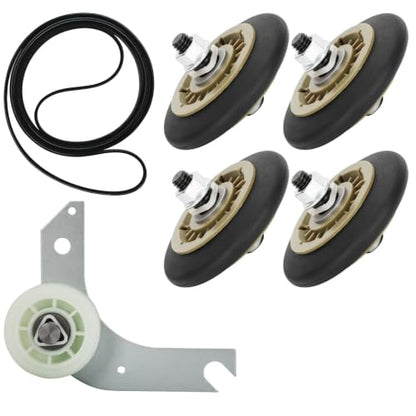 Upgraded Dryer Repair Kit for Electrolux Frigidaire Dryers,Includes 137315300 Dryer Belt,134715900 Drum Support Rollers (4 Pack),134793500 Idler Pulley,More Fits Models in Figure 7