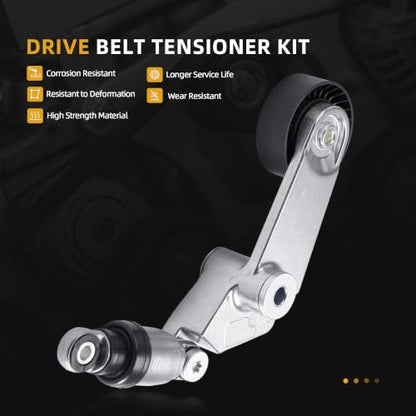 Serpentine Drive Belt Kit with Belt Tensioner & Idler Pulley#38286 37015P - size: 2003-2008 for Corolla/Matrix/Celica