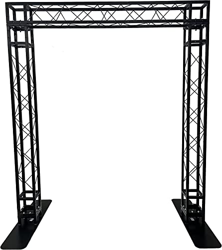 Black Square Metal Arch Truss 8 Ft. Width 7 ft. Height Portable DJ Lighting System Mobile Simple Bolt Connections