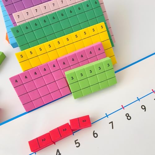 Magnetic Math Number Rods Counting Blocks and Practice Folder Set