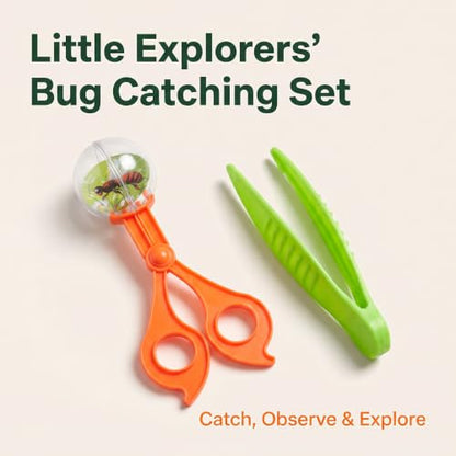 2Pcs Orange and Green Nature Exploration Tools Bug Insect Catcher Scissors Tongs Tweezers Clamp Cleaning Tool