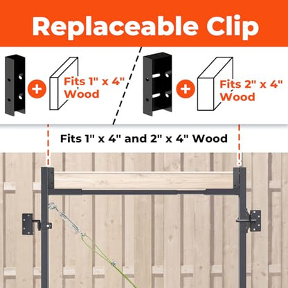 2Pcs Adjustable Heavy Duty DIY Metal Fence Gate Kit - color: Black-2Pack 36-72" Wide