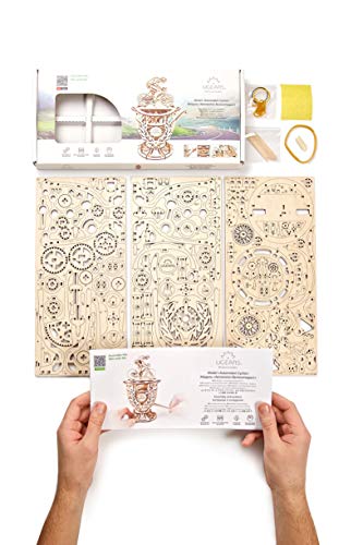 UGEARS Automaton Cyclist 3D Wooden Puzzles for Adults - Wooden Model Kits for Adults Automatone for Cyclists Men Mechanical Bicycle Model Automatone Brain Teaser, Hobby Set
