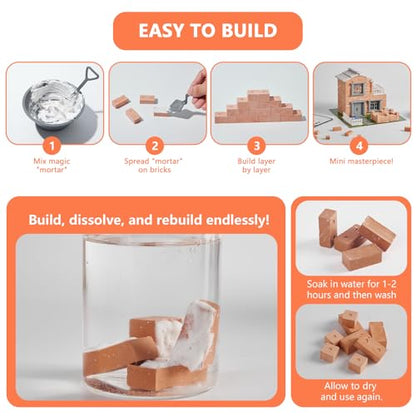 Mini Brick House Building Kit for Kids Age 8+