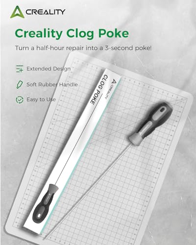 Creality Official Clog Poke, 3D Printer Nozzle Cleaning Kit Φ1.5mm L210mm Extruder Nozzle Cleaning Kit Must-Have 3D Printing Tool Kit for All FDM 3D Printers and 1.75mm ID Nozzle - style: Clog Poke