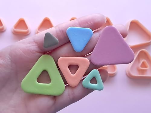 Jinnyous Jewellery Triangle Polymer Clay Earring Cutter Set of 6 (Triangle) - color: Triangle (6pcs)