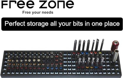 Free Zone Bit Organizer Set, 316-Hole 1/4" Hex Bit Toolbox Storage - color: Red