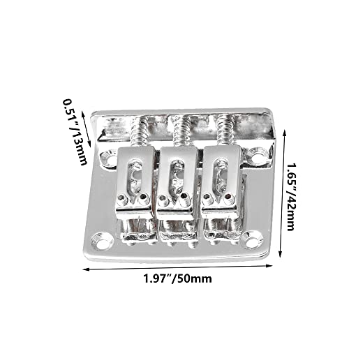 Yibuy 5PCS 3 String Fixed Guitar Bridge Zinc Alloy Electric Guitar Bridge w/Screws & Wrenches