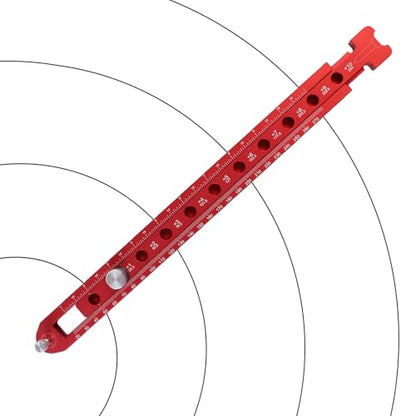 Woodworking Compass Scriber, Dual-Scale Alloy Circle Drawing Ruler, Red Scriber Tool for Woodworking, Metric/Imperial Adjustable Compass Tool for Carpenters and Craftsmen
