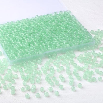 500Pcs Green 6mm Glass Beads for Jewelry Making - color: Light Green