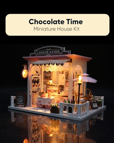 DIY Miniature House Kit Dollhouse Kit for Adults to Build Mini Shop - color: Chocolate Shop
