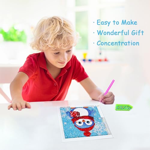 Libfx Diamond Art Kits for Kids with Frame Diamond Art for Girls Boys Beginners Arts and Crafts Birthday Gifts (CW-Penguin) - color: CW-Penguin