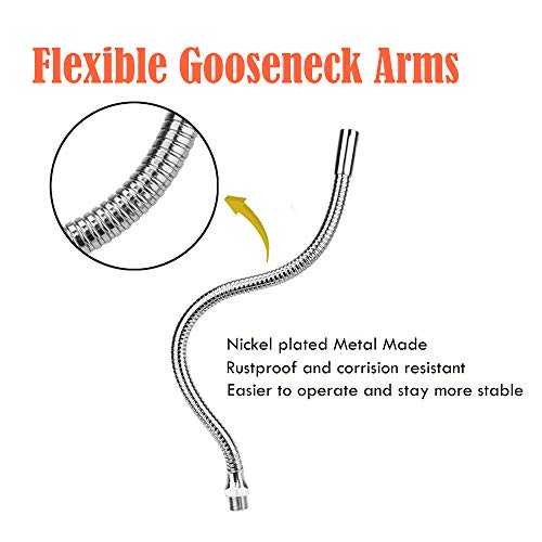 Toolour Helping Hands Soldering Third Hand Tool Tabletop Clamp Base with 2 Nickel Plated Flexible Arms and Rotatable Alligator Clips for Electronics Repair Assembly Jewelry DIY Arts Craft Hobby - style: D
