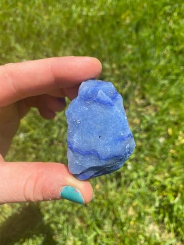 Zenkeeper 1 Lb Large Rough Blue Aventurine Stone, Natural Blue Aventurine Crystal Stone Mineral Specimen Gemstone Healing Crystals and Stones - color: Blue Aventurine
