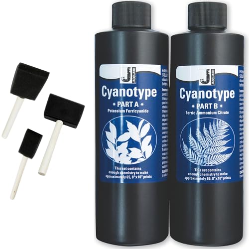 Jacquard Cyanotype Kit – 2-Part Sensitizer Set for Sun Printing on Paper & Fabric – Create Photographic Blueprints & Prussian Blue Art Prints
