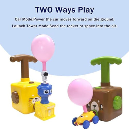 Balloon Launcher Toy Set, Balloon Powered Cars, Creative Inflatable Pump Racing Car, Scientific Experiment Intelligence Education Preschool Children's Toys (Duck)