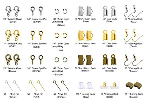PAXCOO Jewelry Making Supplies Kit - Repair Tools with Accessories, Pliers, Findings, Beading Wires for Adults and Beginners