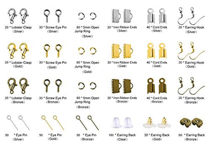 PAXCOO Jewelry Making Supplies Kit - Repair Tools with Accessories, Pliers, Findings, Beading Wires for Adults and Beginners
