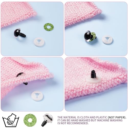 MUCUNNIA 6pcs 40mm Glitter Safety Eyes for Amigurumi with Washers - size: 40mm