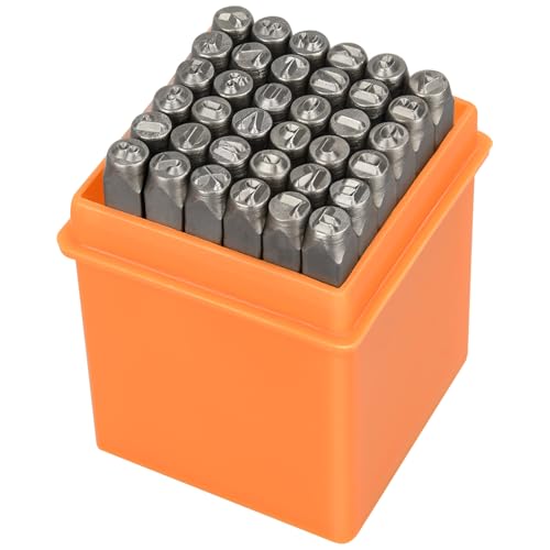 37pcs Metal Stamping Kit, 3mm(1/8") Number and Letter Stamp Set - color: 37pcs 3mm