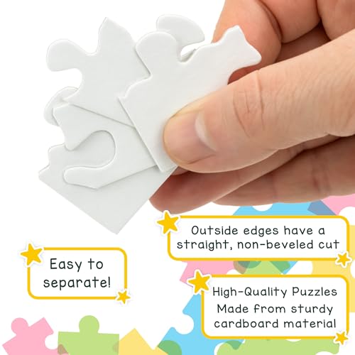 Hygloss 8 Blank Jigsaw Puzzles with Envelopes – 5.5 x 8 Inch, 12 Pieces Each – DYI Party invites, Perfect for Decorating, Kids' Activities, Arts & Crafts or Party Favors - size: 12 Puzzle Pieces, style: 8 Puzzles with Envelopes