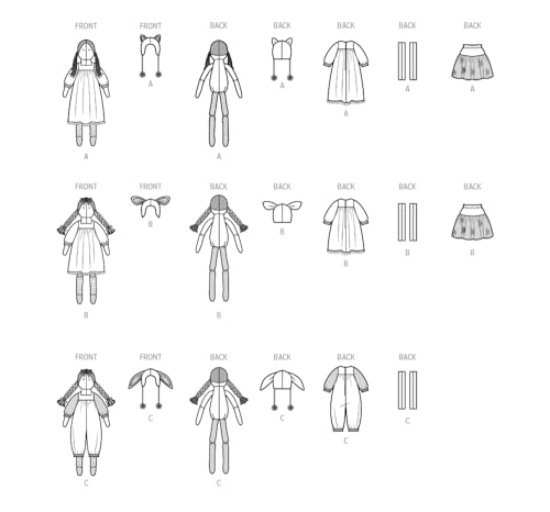 Simplicity S9621 Lanky Plush Dolls & Doll Clothes Sewing Pattern by Elaine Heigl Designs, One Size