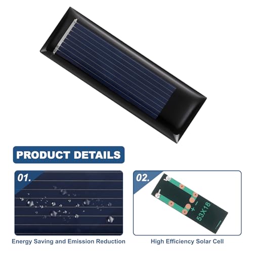 MECCANIXITY 8Pcs 0.5V 0.05W 100mA Mini Solar Panels, Small Solar Photovoltaic Power Cells Charge DIY Electric Toy Materials Kits - style: 0.5V 0.05W 0.1A