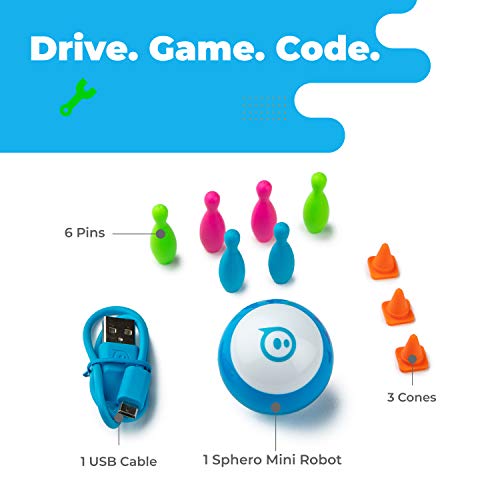 Sphero Mini (Blue) - Coding Robot Ball - Educational Coding and Gaming for Kids and Teens - Bluetooth Connectivity - Interactive and Fun Learning Experience for Ages 8+ - color: Blue