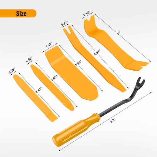 GOOACC 6PCS Auto Trim Removal Tool Kit No-Scratch - color: Yellow, size: 6PCS Trim Removal
