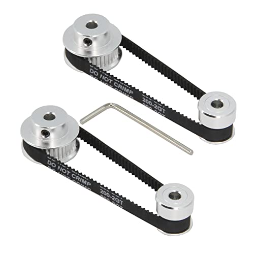 2PCS Set GT2 Synchronous Wheel 20&36 Teeth 5mm Bore Aluminum Timing Pulleys with 2PCS Length 200mm Width 6mm Belt (20-36T-5B-6) - style: 20-36T-5B-6