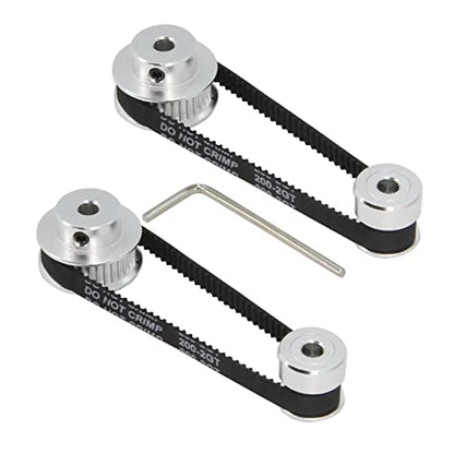 2PCS Set GT2 Synchronous Wheel 20&36 Teeth 5mm Bore Aluminum Timing Pulleys with 2PCS Length 200mm Width 6mm Belt (20-36T-5B-6) - style: 20-36T-5B-6