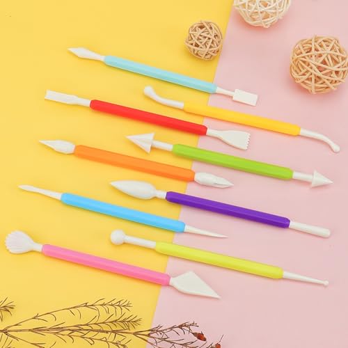 2 Set Air Dry Clay Tools, 18PCS Polymer Clay Tools Kit for Modeling, Plastic Clay Tools Sculpting for Kids, Adults, Molding, Shaping, Carving, Dotting, Trimming, Pottery, Craft Supplies Accessories - color: 18PCS