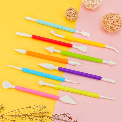 2 Set Air Dry Clay Tools, 18PCS Polymer Clay Tools Kit for Modeling, Plastic Clay Tools Sculpting for Kids, Adults, Molding, Shaping, Carving, Dotting, Trimming, Pottery, Craft Supplies Accessories - color: 18PCS
