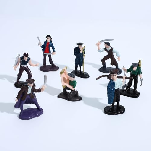 ONEST 8 Pieces Little People Figurines Hand Painted People Action Figures Figures Realistic Detailed Pirate Figurine Model Figures Party Favors Table Decorations - style: Pirate