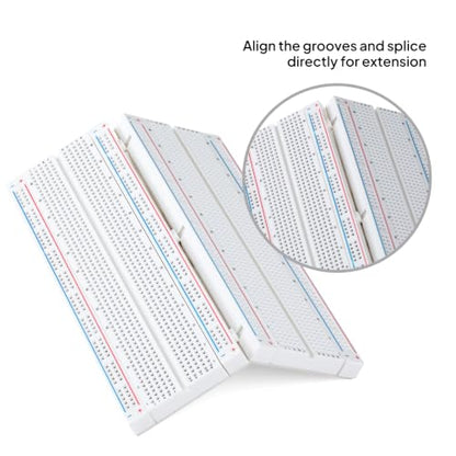 ELEGOO 3pcs Breadboard 830 Point Solderless Prototype PCB Board Kit (Pack of 2) - size: 3 PCS 830 Point (Pack of 2)