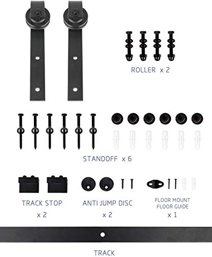 S&Z TOPHAND® 48in x 84in Unfinished British Brace Knotty Barn Door with Sliding Hardware Kit/Solid Wood/Sliding Door/Double Surfaces/A Simple Assembly is Required - size: 48x84in