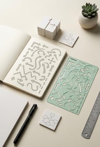 Printtoo Arrow Drawing Template Stencil 1 PCS, All Purpose Template Tool for Wood Burning, Bullet Journaling, Geometry Drawing, Painting, Technical Template - color: Series-PRTD-2841A