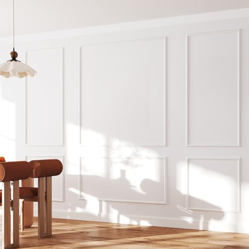 Peel and Stick Wall Molding Kit Set of 6 Frames - color: White